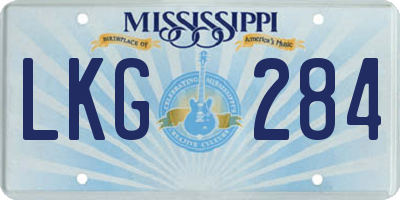 MS license plate LKG284