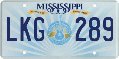 MS license plate LKG289