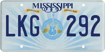 MS license plate LKG292
