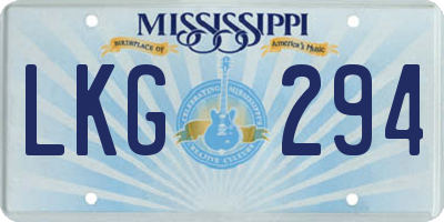 MS license plate LKG294