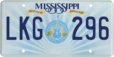 MS license plate LKG296