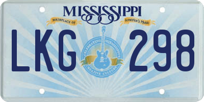 MS license plate LKG298