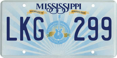 MS license plate LKG299