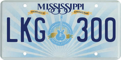 MS license plate LKG300