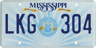 MS license plate LKG304
