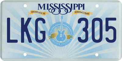 MS license plate LKG305
