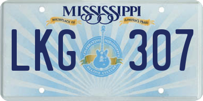 MS license plate LKG307