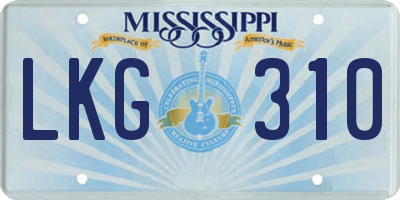 MS license plate LKG310
