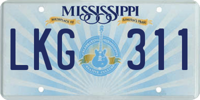 MS license plate LKG311