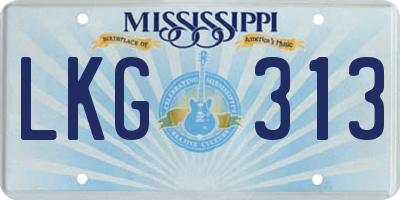 MS license plate LKG313