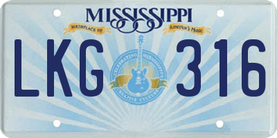 MS license plate LKG316