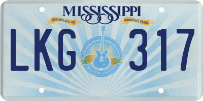 MS license plate LKG317