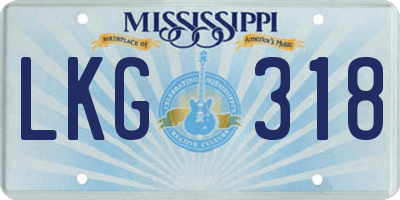 MS license plate LKG318