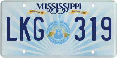 MS license plate LKG319