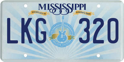 MS license plate LKG320