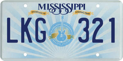 MS license plate LKG321