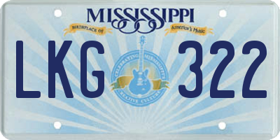 MS license plate LKG322