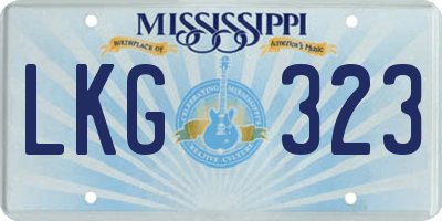 MS license plate LKG323