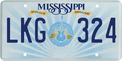 MS license plate LKG324