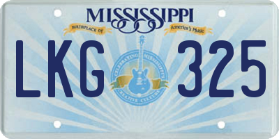 MS license plate LKG325