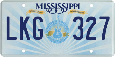 MS license plate LKG327