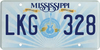 MS license plate LKG328