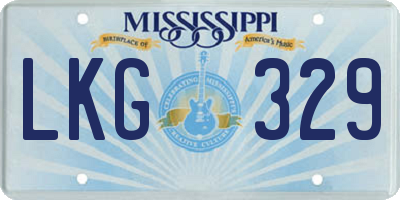 MS license plate LKG329