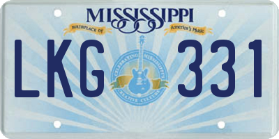 MS license plate LKG331