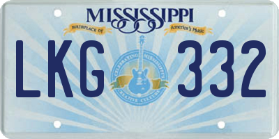 MS license plate LKG332