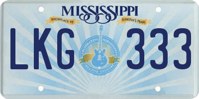 MS license plate LKG333