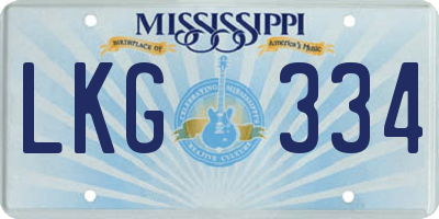 MS license plate LKG334