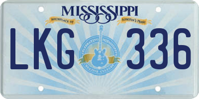 MS license plate LKG336