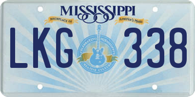 MS license plate LKG338