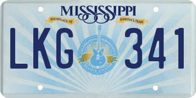 MS license plate LKG341