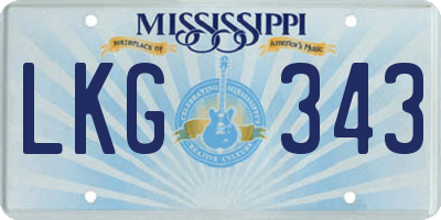 MS license plate LKG343