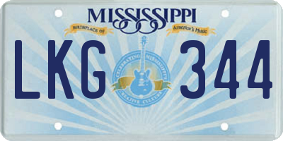 MS license plate LKG344