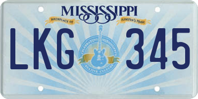 MS license plate LKG345