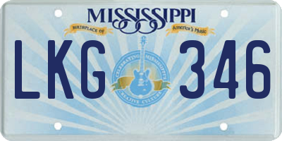 MS license plate LKG346