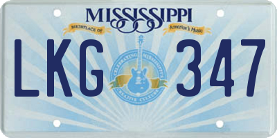 MS license plate LKG347