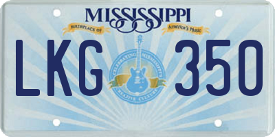 MS license plate LKG350