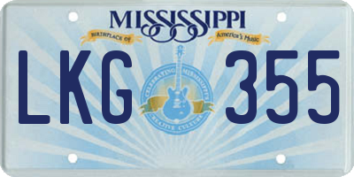 MS license plate LKG355