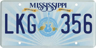 MS license plate LKG356