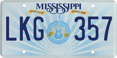 MS license plate LKG357