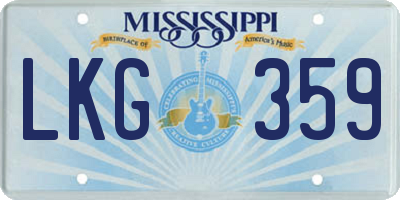MS license plate LKG359