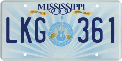 MS license plate LKG361