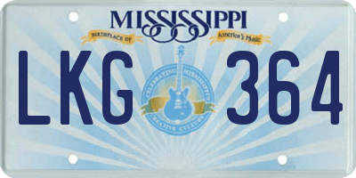 MS license plate LKG364
