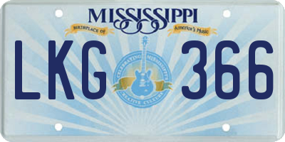 MS license plate LKG366