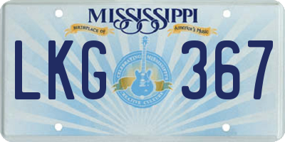 MS license plate LKG367