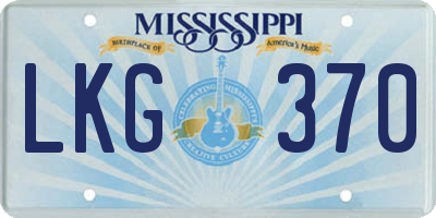 MS license plate LKG370