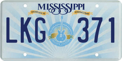 MS license plate LKG371